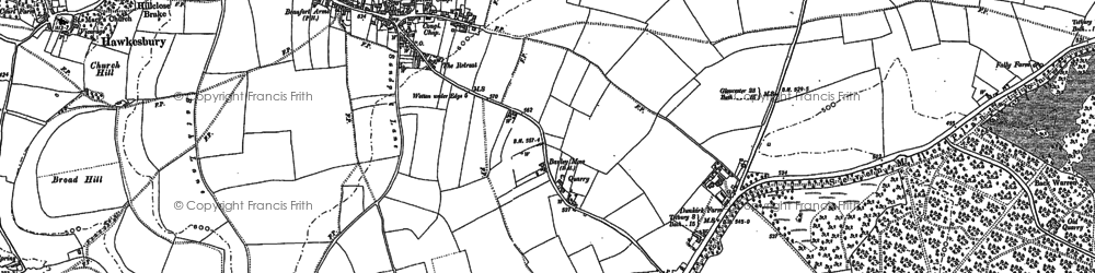 Old map of Hawkesbury Upton in 1881