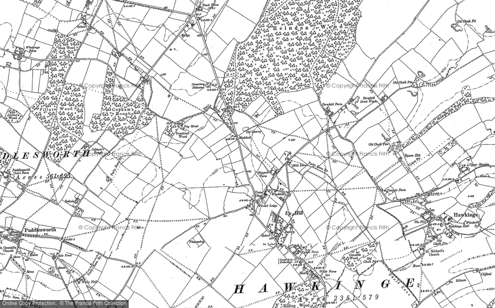 Old Map of Historic Map covering Elvington in 1896