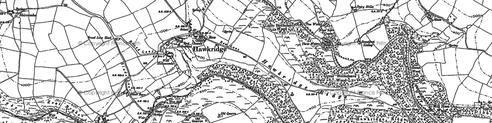 Old map of Hawkridge in 1902