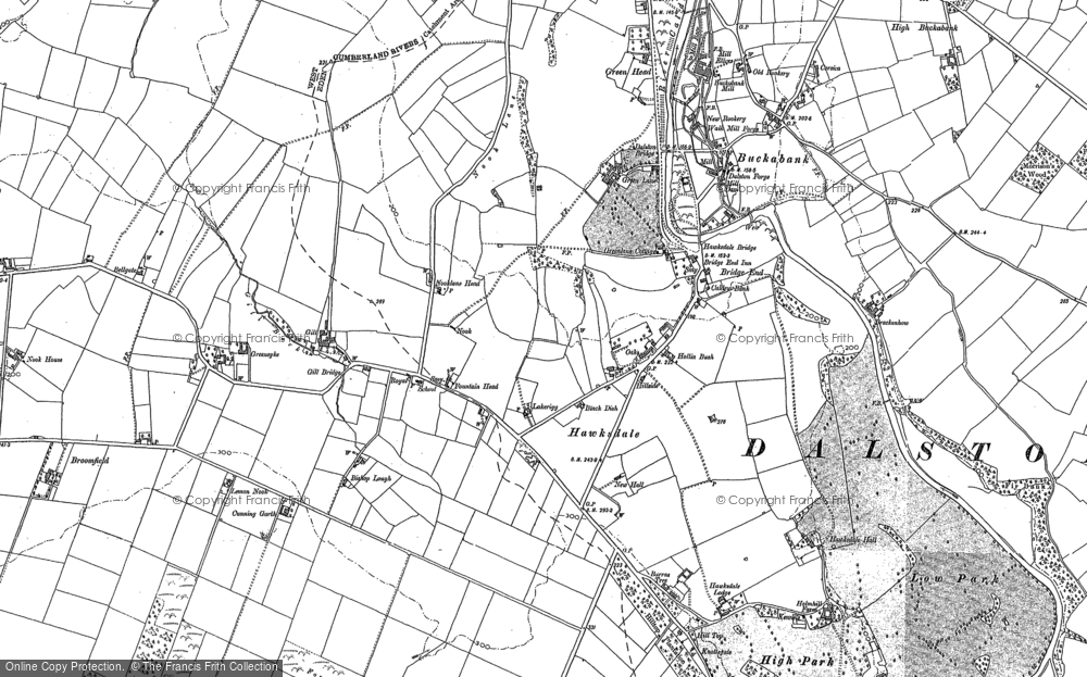Old Map of Historic Map covering Bishop Lough in 1899