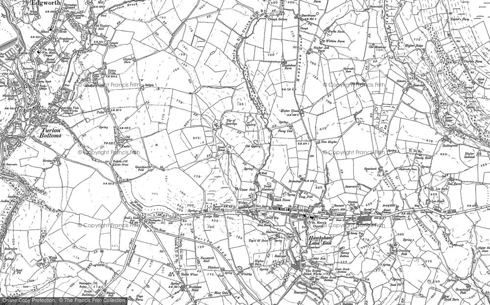 Old Map of Hawkshaw, 1890 - 1891 in 1890