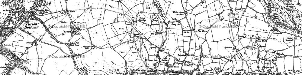 Old map of Hawkshaw in 1890