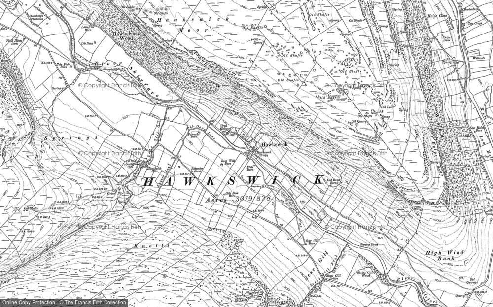 Old Map of Historic Map covering Arncliffe Cote in 1907