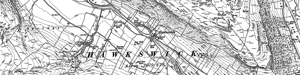 Old map of Hawkswick in 1907