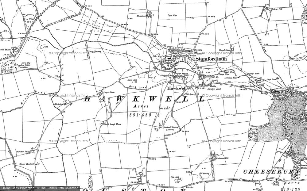 Old Map of Hawkwell, 1895 in 1895