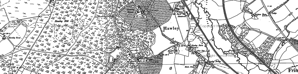 Old map of Hawley Lane in 1909