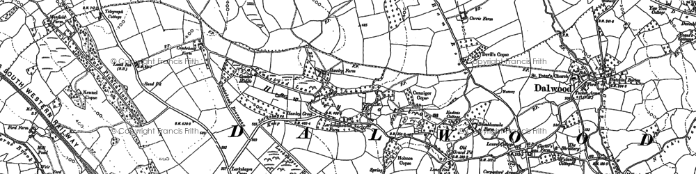 Old map of Hawley Bottom in 1887