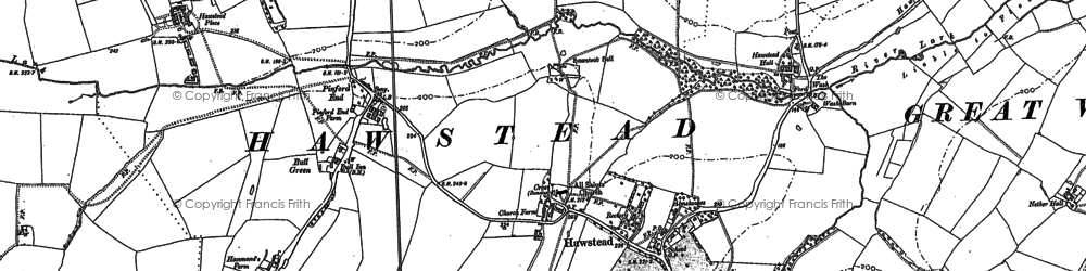 Old map of Brook Green in 1884