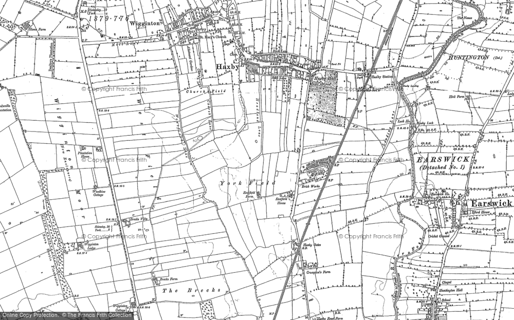 Old Map of Haxby, 1891 in 1891