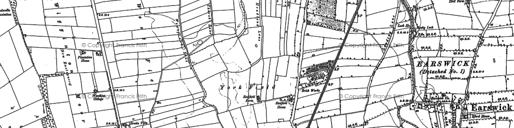 Old map of Haxby in 1891