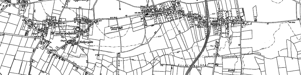 Old map of Haxey in 1885