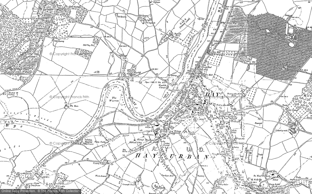 Old Map of Hay-on-Wye, 1887 - 1903 in 1887