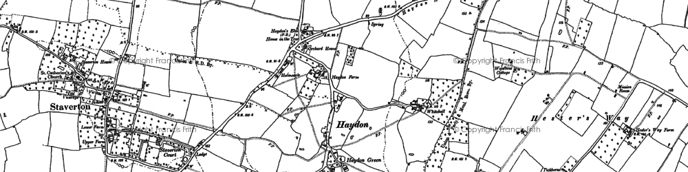 Old map of Hayden in 1883