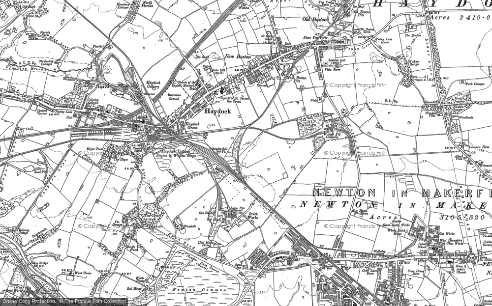 Old Ordnance Survey Maps Haydock Park Lancashire 1906 Godfrey Edt Special Offer 