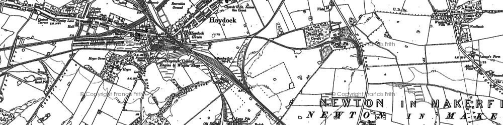 Old map of Haydock in 1891
