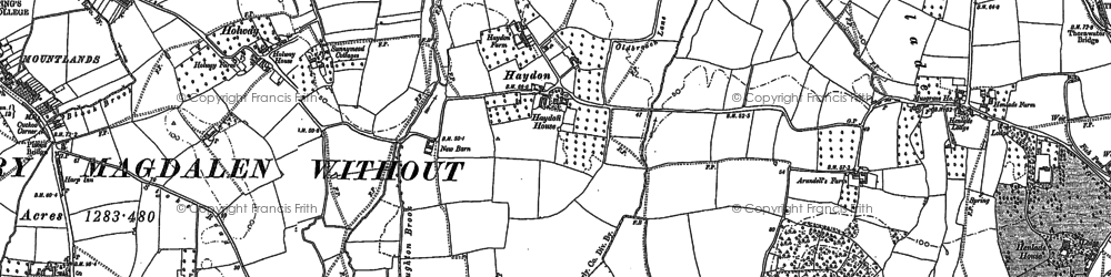 Old map of Haydon in 1887