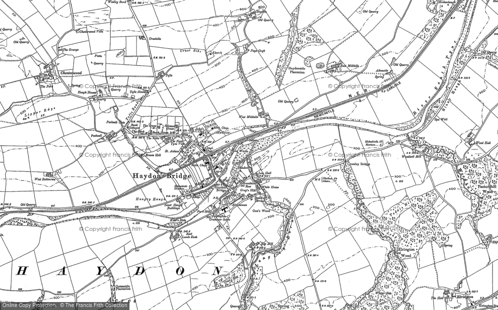 Old Map of Haydon Bridge, 1895 in 1895