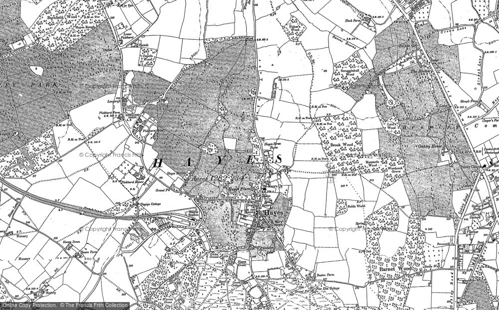 Old Map of Historic Map covering Bromley Common in 1895