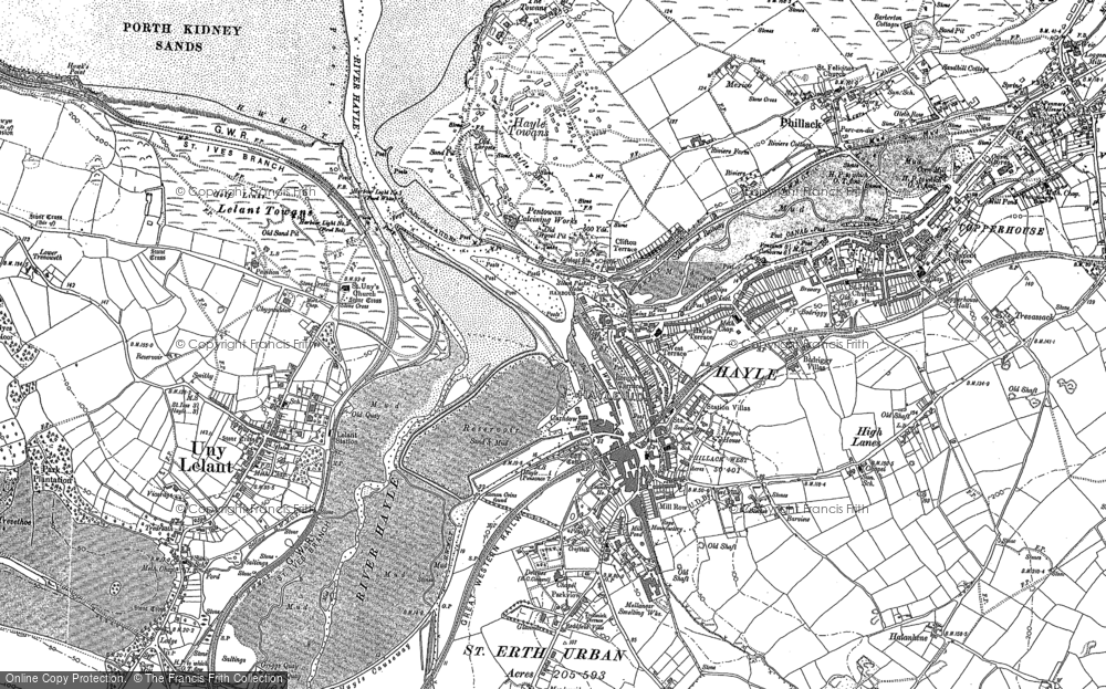 Old Map of Hayle, 1877 - 1906 in 1877
