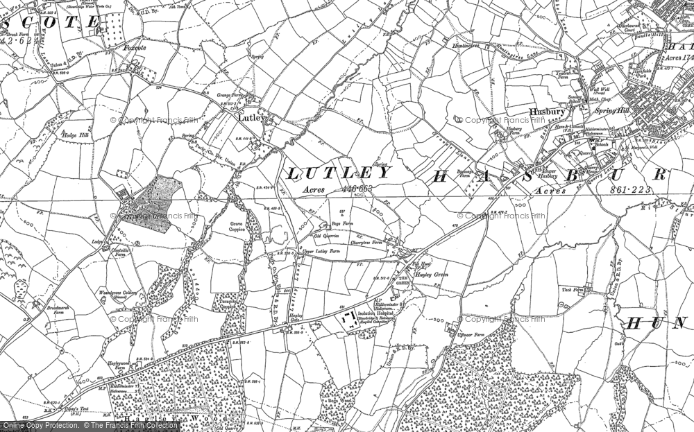 Old Map of Hayley Green, 1882 - 1901 in 1882