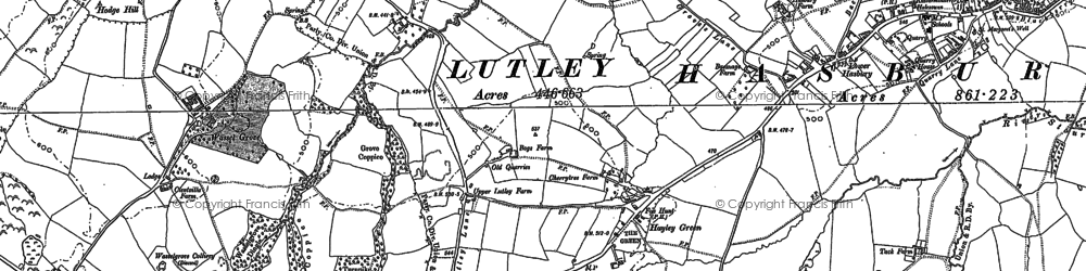 Old map of Hayley Green in 1882