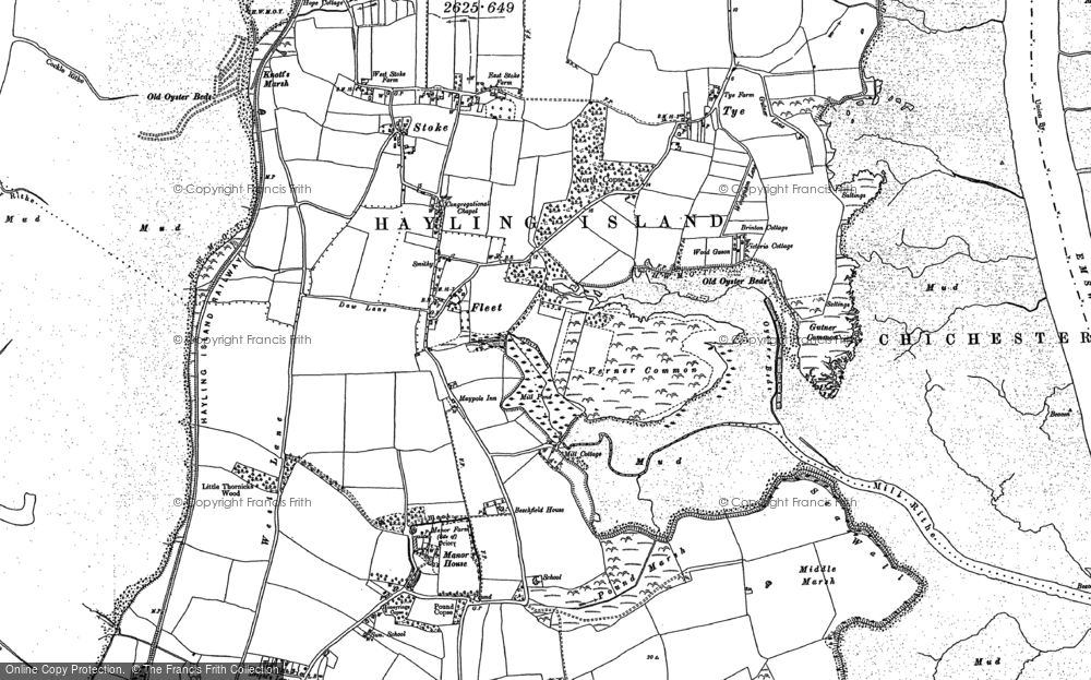 Old Map of Historic Map covering Stoke in 1907