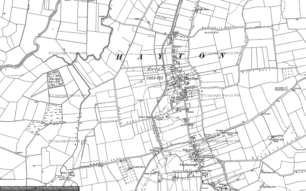 Old Map of Hayton, 1885 - 1898 in 1885