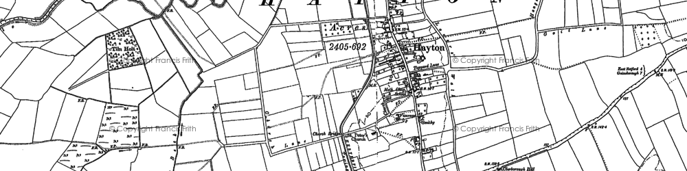 Old map of Hayton in 1885