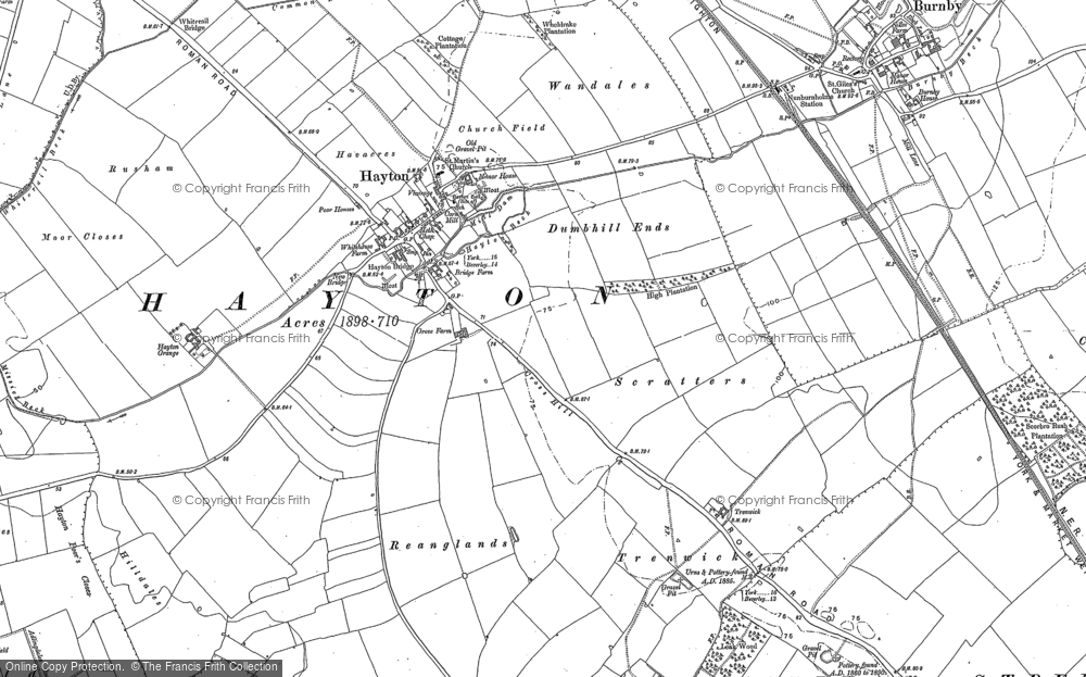 Old Map of Hayton, 1890 in 1890