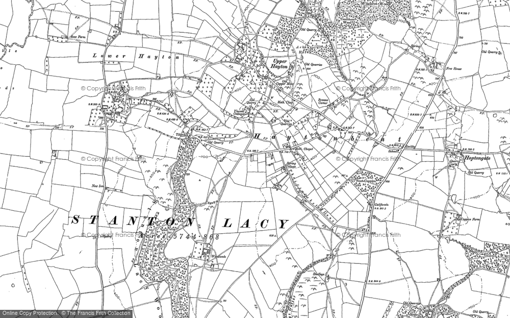 Old Map of Hayton's Bent, 1883 in 1883