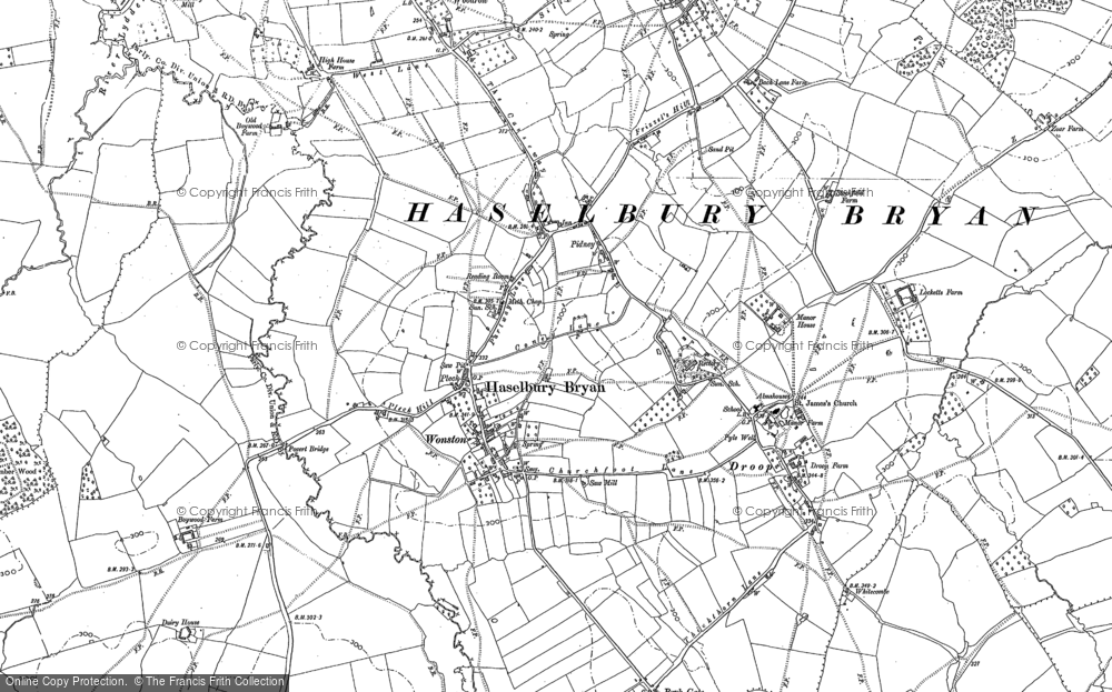 Old Map of Hazelbury Bryan, 1886 - 1887 in 1886