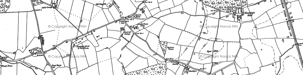 Old map of Hazeleigh in 1895