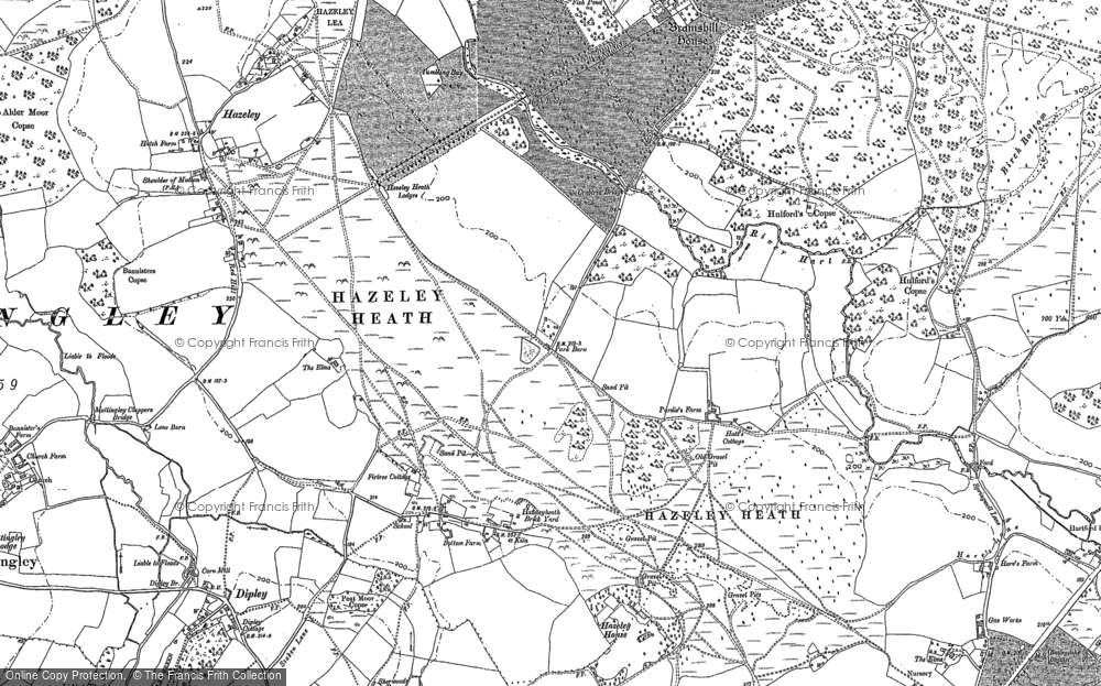 Old Map of Historic Map covering Bramshill Park in 1894