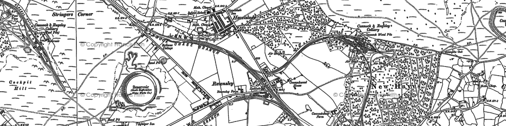 Old map of Bentley Brook in 1883
