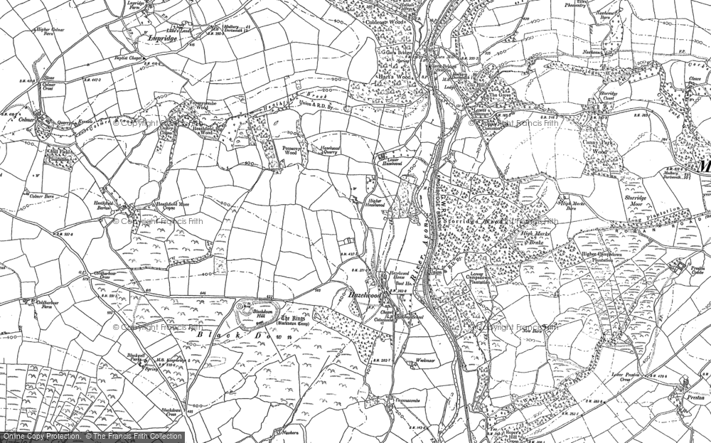 Old Map of Hazelwood, 1885 - 1886 in 1885