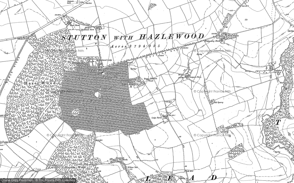Old Map of Historic Map covering Bullen Wood in 1890