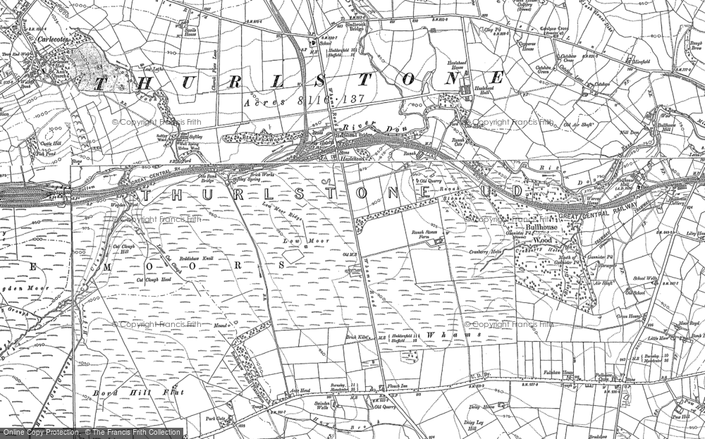 Old Map of Hazlehead, 1888 - 1903 in 1888