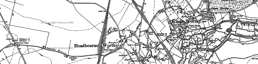 Old map of Headbourne Worthy in 1895