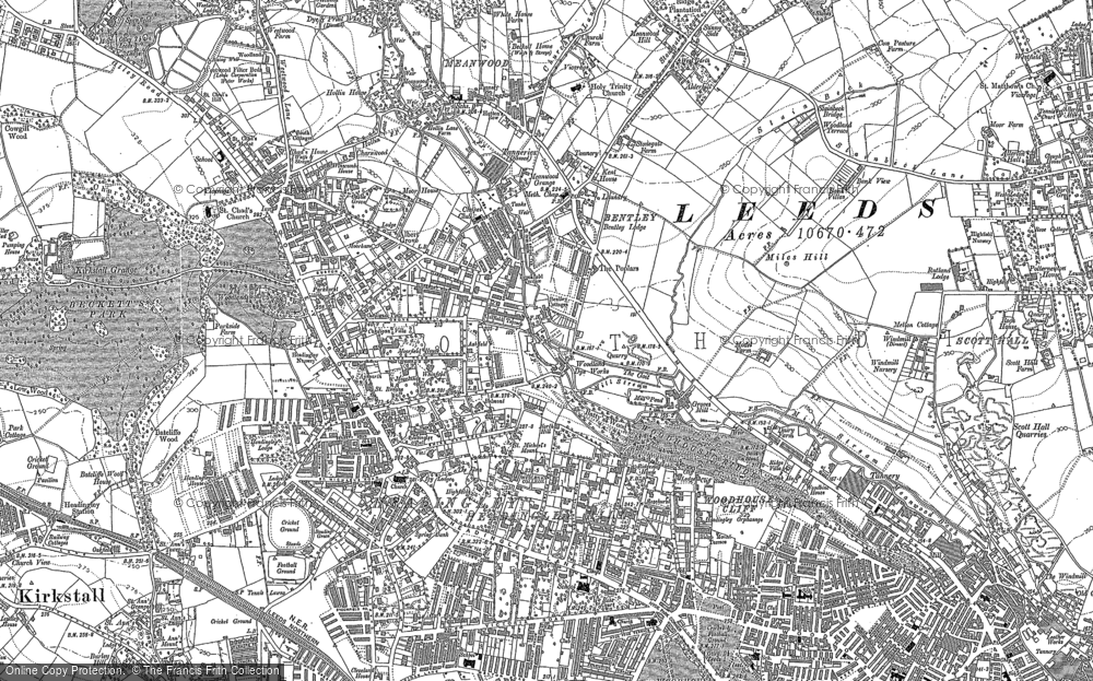 Old Ordnance Survey Maps Headingley near Leeds Yorkshire 1934 Godfrey Edition 