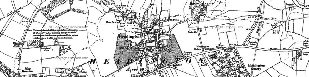 Old map of Headington Hill in 1898