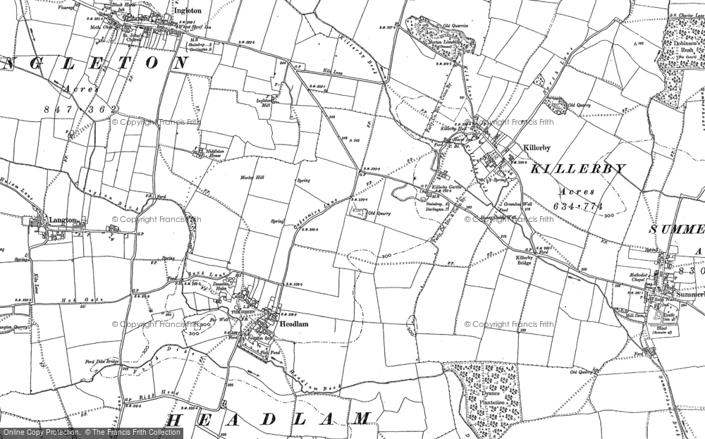 Old Map of Headlam, 1896 in 1896