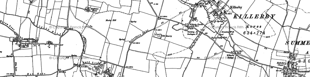 Old map of Headlam in 1896