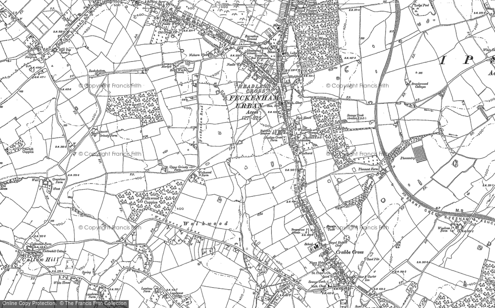 Old Map of Headless Cross, 1903 in 1903