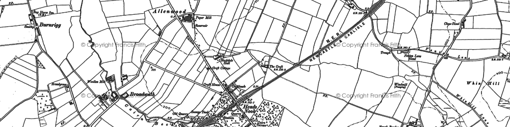 Old map of Heads Nook in 1899