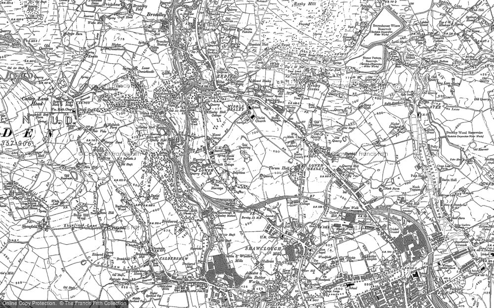 Old Map of Historic Map covering Shawfield in 1890