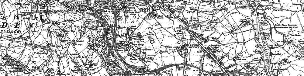 Old map of Healey in 1890
