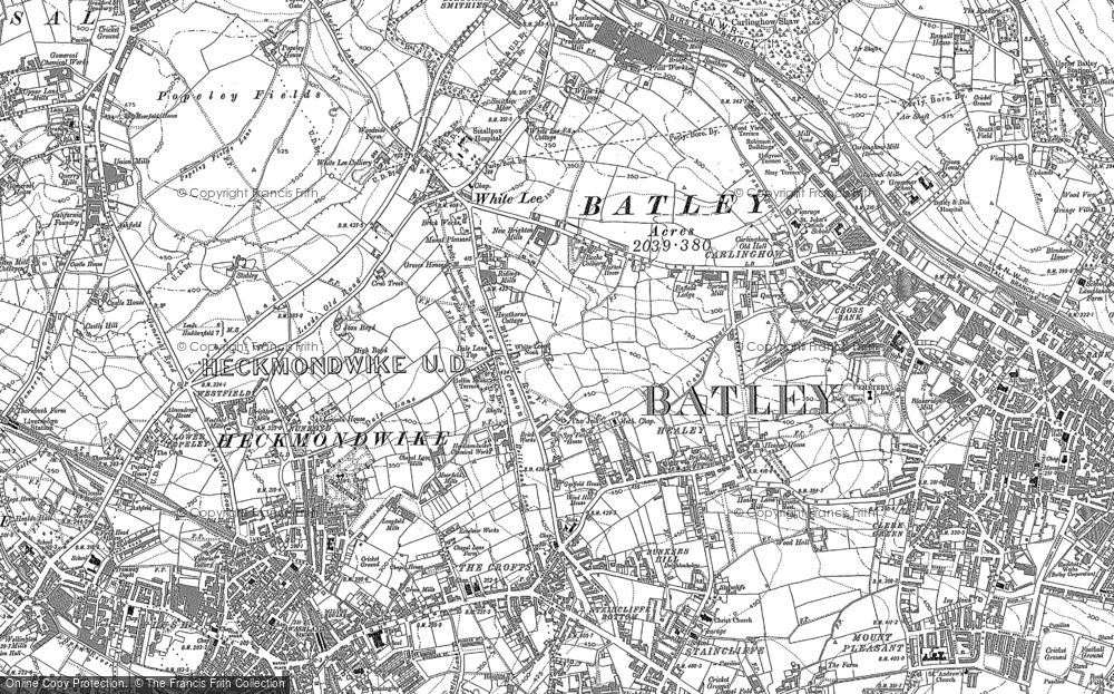 Old Map of Healey, 1892 in 1892