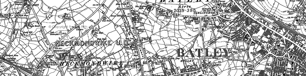 Old map of Carlinghow in 1892