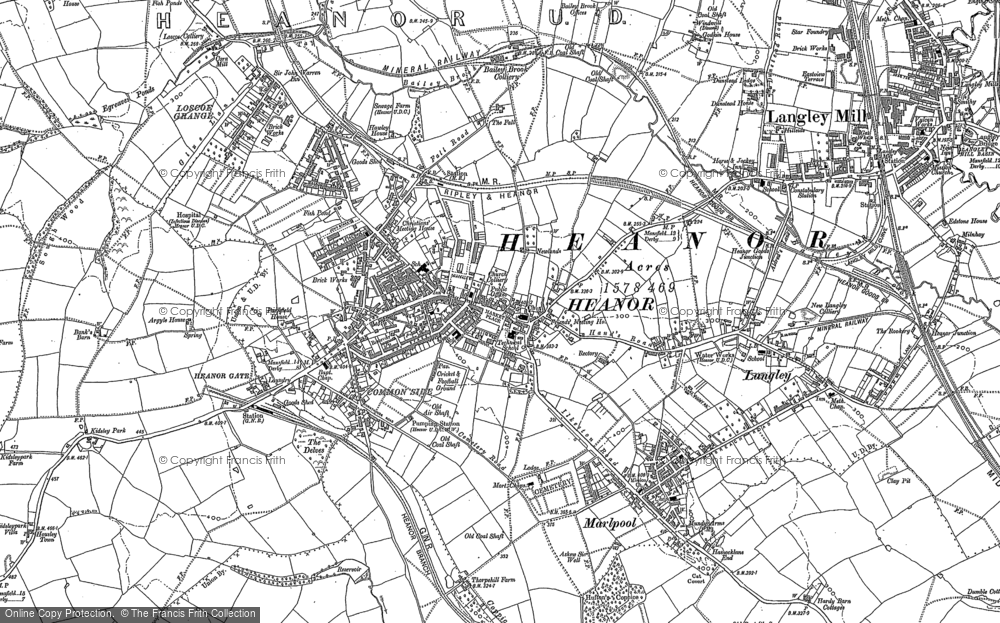 Old Map of Heanor, 1880 - 1899 in 1880