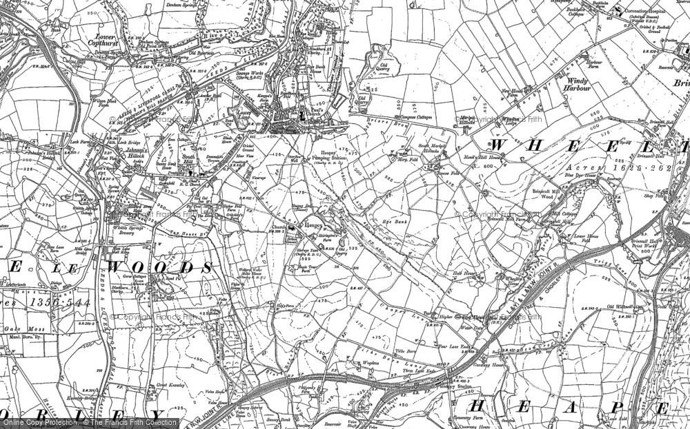 Old Map of Heapey, 1893 in 1893
